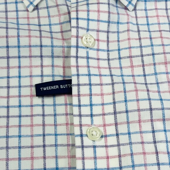 ohnnie-O Performance Button Down Shirt - Paddock Porto Pink NWT Medium Pink Blue - Picture 4 of 9